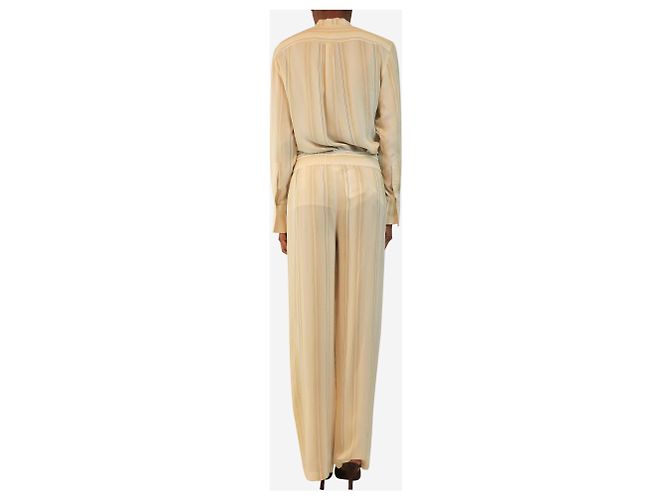 Victoria Beckham Set blusa e pantaloni a righe verde pallido - size UK 8 - vista 2