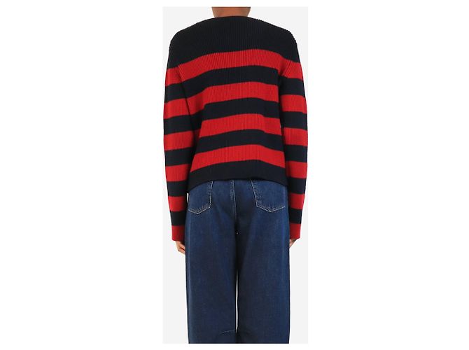 Red Valentino Jersey de punto de lana a rayas rojas y azul marino - size S - vista 2