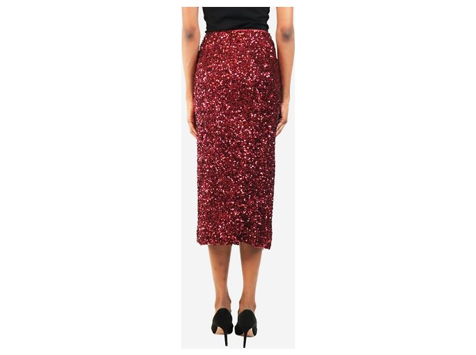 Rotate Falda midi de lentejuelas rosa - size UK 6 - vista 3