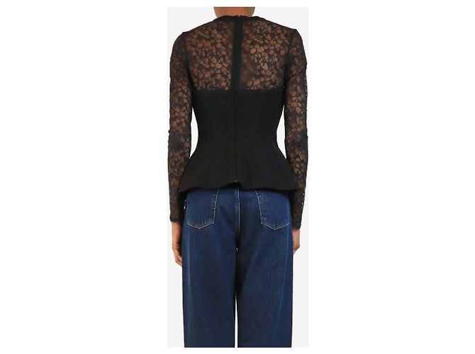 Autre Marque Top corset in pizzo nero a maniche lunghe - size UK 6 - vista 2