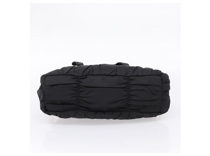 Jacquard Sac à main froncé PRADA Nylon 2way Black Gold - vue 5