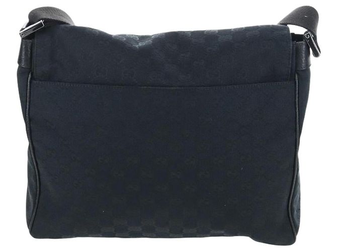 Borsa a tracolla GUCCI GG Canvas Black Silver 146236 - vista 2