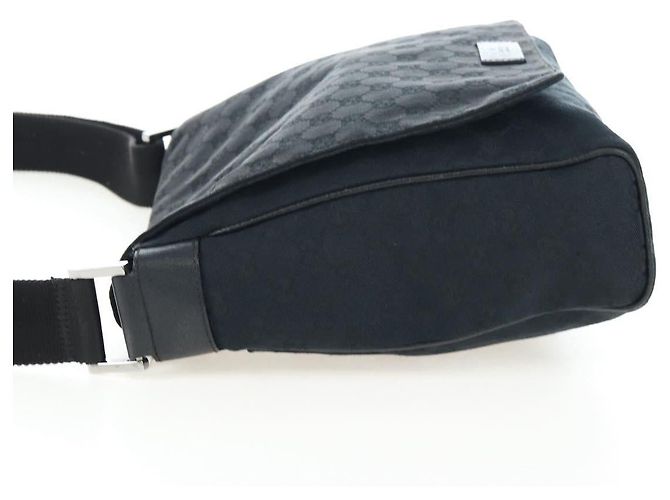 Borsa a tracolla GUCCI GG Canvas Black Silver 146236 - vista 3