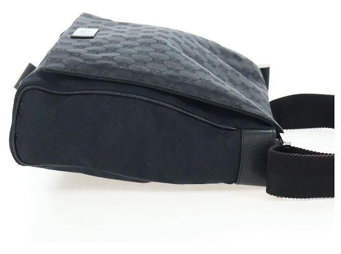 Borsa a tracolla GUCCI GG Canvas Black Silver 146236 - vista 4