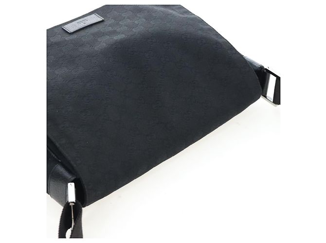 Borsa a tracolla GUCCI GG Canvas Black Silver 146236 - vista 6