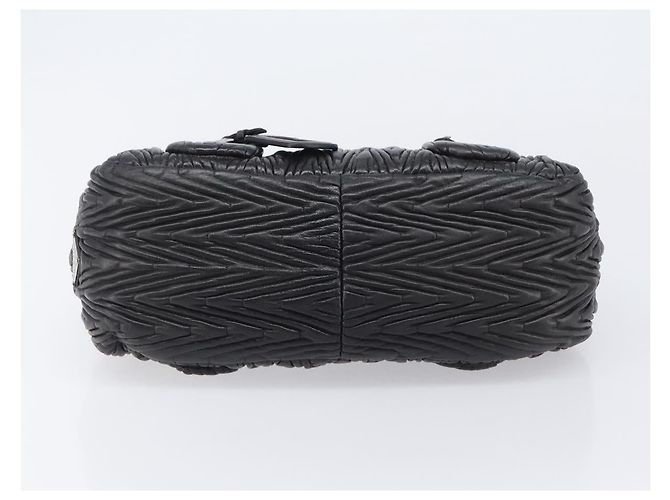 PRADA Handtasche aus Leder Schwarz Silber BN1235 - Ansicht 5