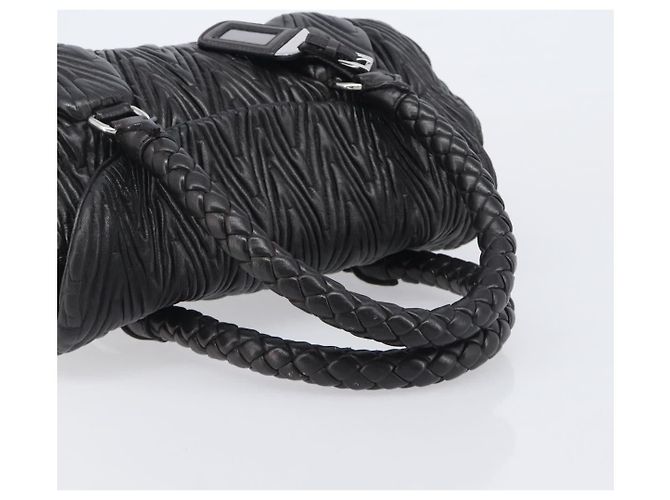 PRADA Handtasche aus Leder Schwarz Silber BN1235 - Ansicht 7