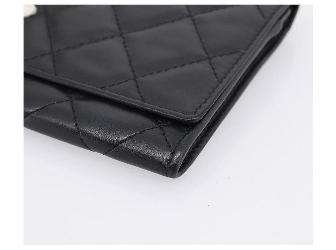 Portafoglio CHANEL Cambon Line Matelasse in pelle nera con CC argento - vista 14