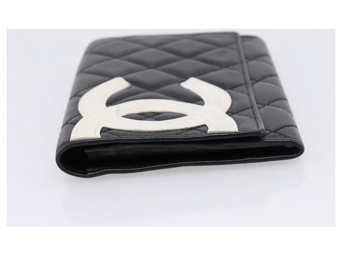 Portafoglio CHANEL Cambon Line Matelasse in pelle nera con CC argento - vista 3