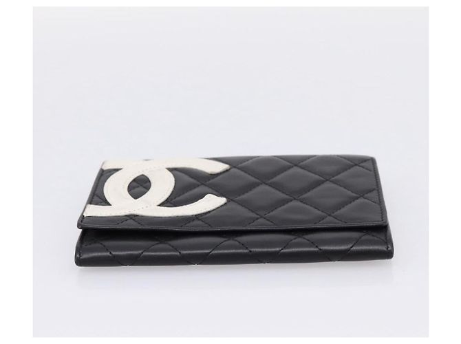 Portafoglio CHANEL Cambon Line Matelasse in pelle nera con CC argento - vista 6