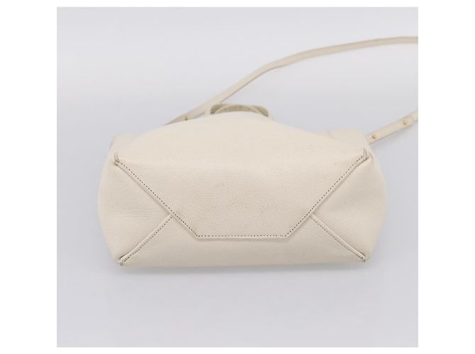 Céline CELINE Vertical Cabas Tote Bag aus Leder 2-Wege White Gold - Ansicht 5