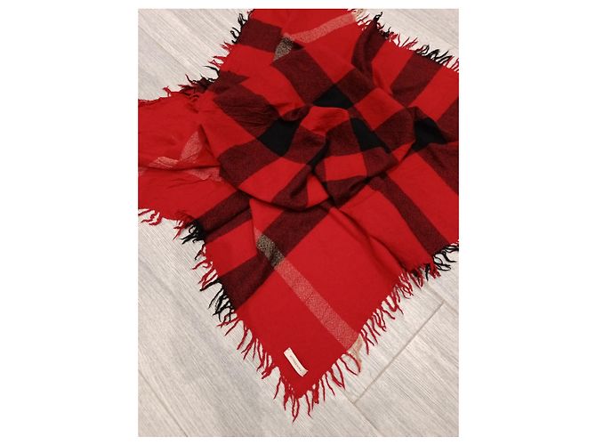 Sciarpa Burberry a quadri rossa e nera - vista 10