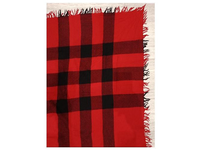 Sciarpa Burberry a quadri rossa e nera - vista 7