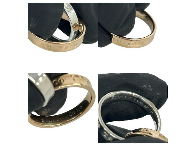 Autre Marque Anello Tiffany 1837 Interlocking Circle in oro rosa e argento - vista 3