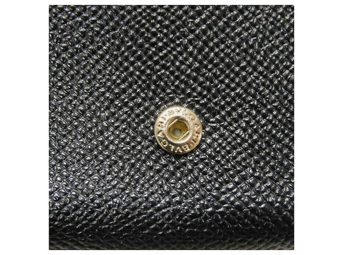Bulgari Bvlgari Tri-Fold Geldbörse aus schwarzem Leder - Ansicht 11