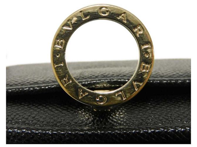 Bulgari Bvlgari Tri-Fold Geldbörse aus schwarzem Leder - Ansicht 13