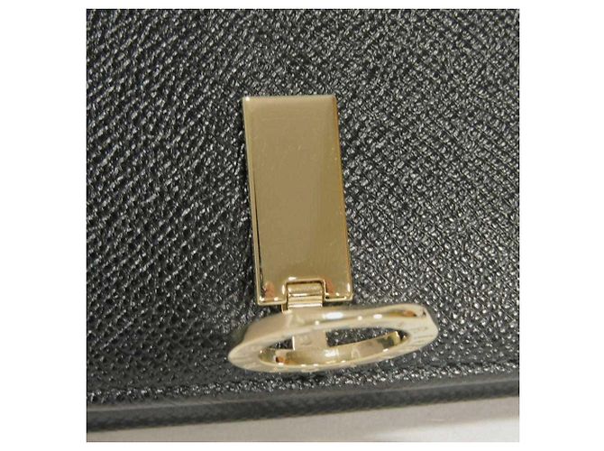 Bulgari Bvlgari Tri-Fold Geldbörse aus schwarzem Leder - Ansicht 15