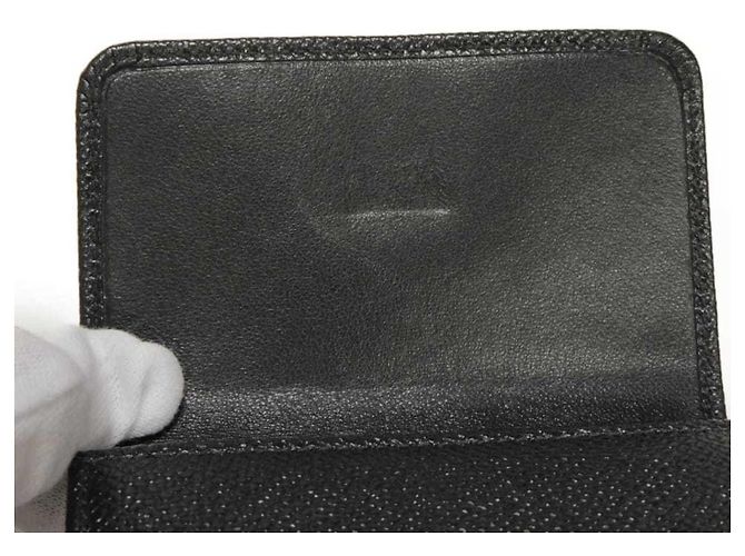 Bulgari Bvlgari Tri-Fold Geldbörse aus schwarzem Leder - Ansicht 16