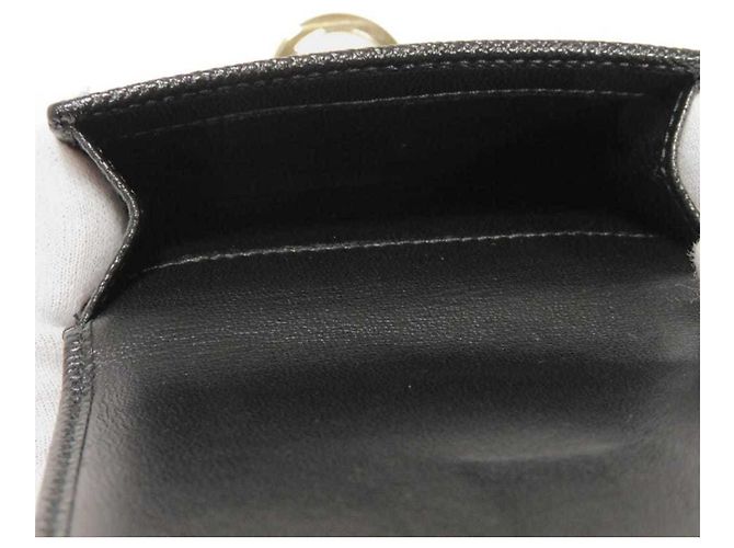 Bulgari Bvlgari Tri-Fold Geldbörse aus schwarzem Leder - Ansicht 17