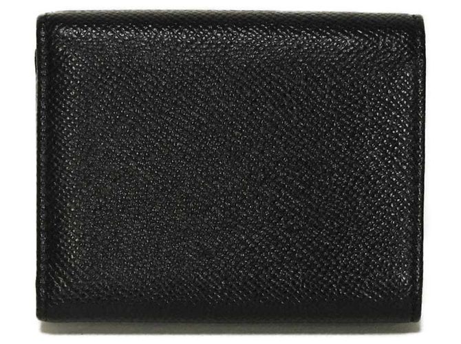 Bulgari Bvlgari Tri-Fold Geldbörse aus schwarzem Leder - Ansicht 3