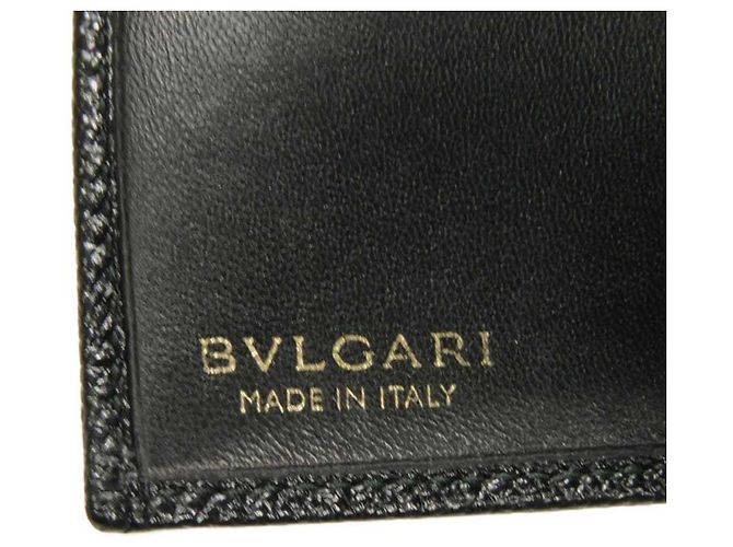 Bulgari Bvlgari Tri-Fold Geldbörse aus schwarzem Leder - Ansicht 6