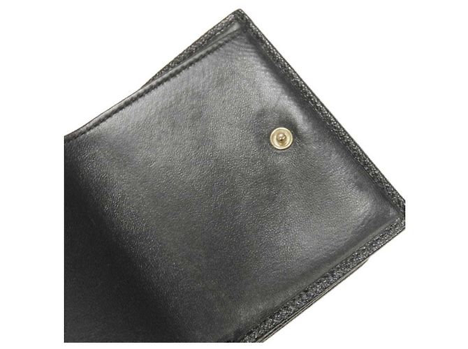 Bulgari Bvlgari Tri-Fold Geldbörse aus schwarzem Leder - Ansicht 7