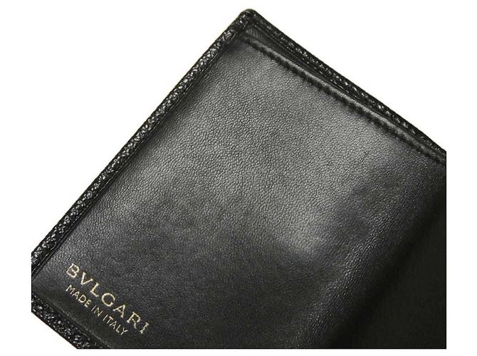 Bulgari Bvlgari Tri-Fold Geldbörse aus schwarzem Leder - Ansicht 9