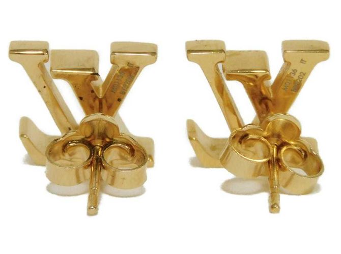Pendientes de botón Louis Vuitton Gold - vista 3