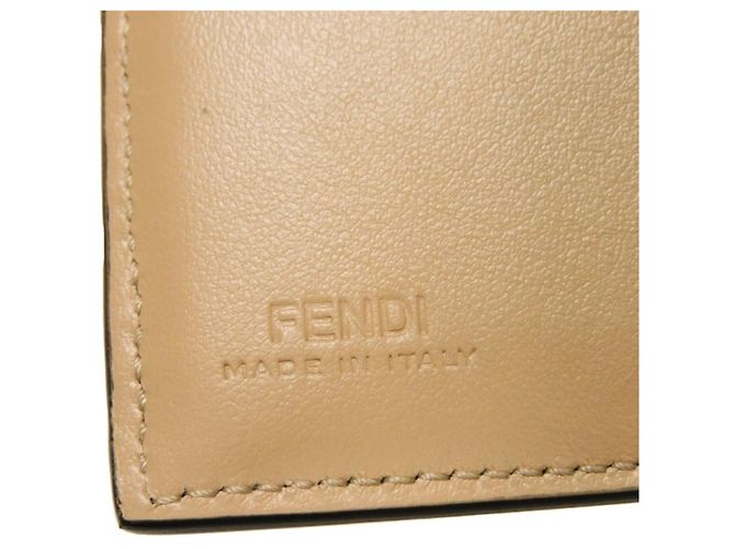 Zucca Portafoglio tri-fold Fendi in tessuto marrone - vista 6