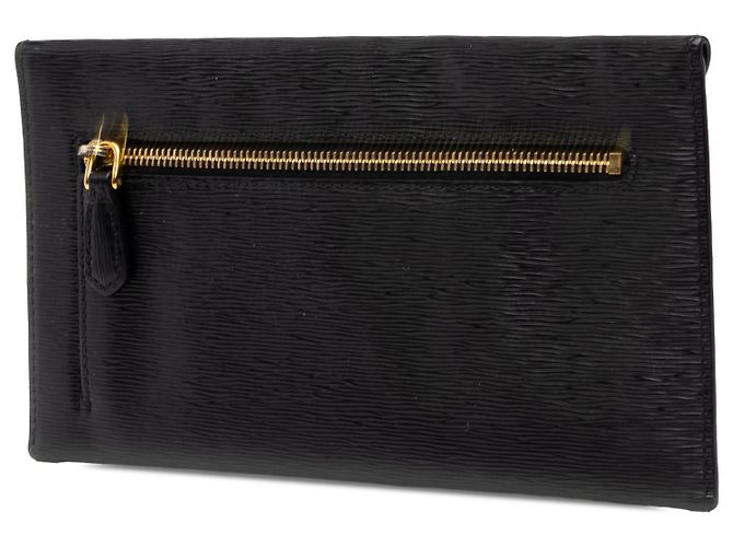 Clutch Envelope Prada em Vitello Move Preto - vista 2