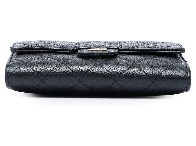 Chanel Black Mini Classic Caviar Flap Wallet on Chain - vista 3