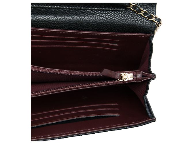 Chanel Black Mini Classic Caviar Flap Wallet on Chain - vista 4