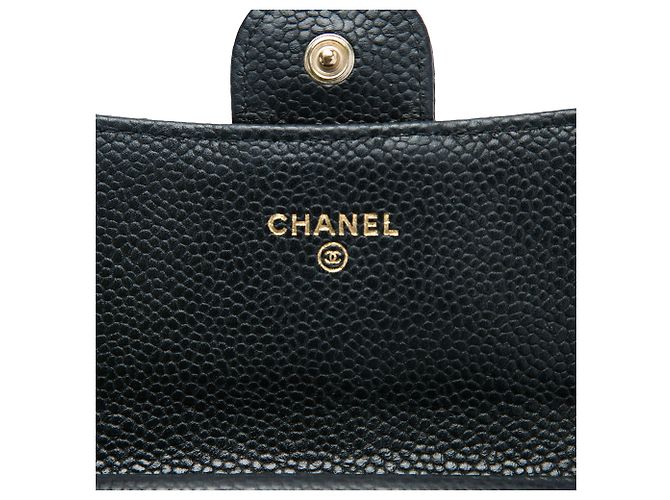 Chanel Black Mini Classic Caviar Flap Wallet on Chain - vista 5