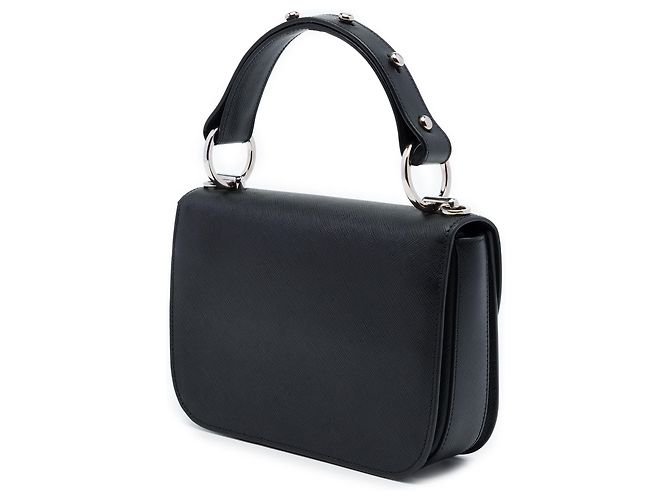 Bolsa Satchel Prada Black Saffiano Lux Arcade - vista 2