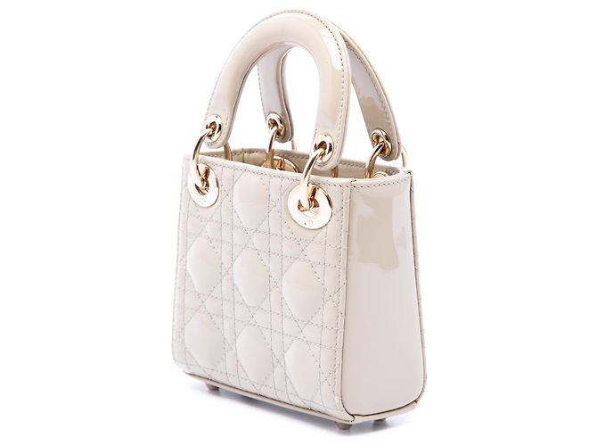 Dior Beige Micro Patent Cannage Lady Dior - vista 2