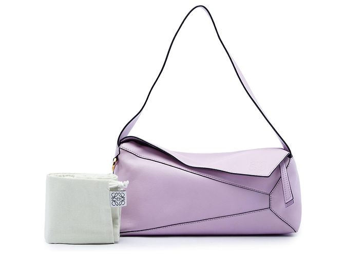 LOEWE Puzzle Hobo em pele de vitelo roxa - vista 7