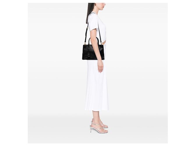 Prada Bolsa Galleria Double Zip Small em couro Saffiano preto - vista 6