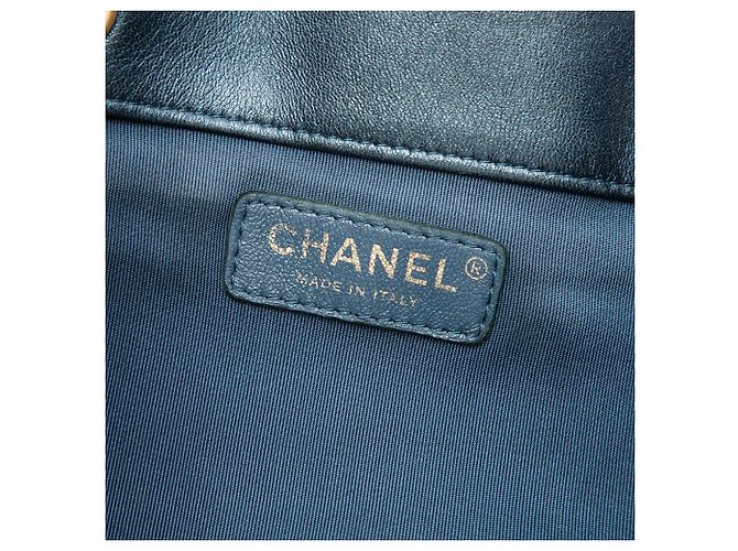 Borsa bucket Chanel Blue Small Crumpled Calfskin Coco Pleats con coulisse - vista 5
