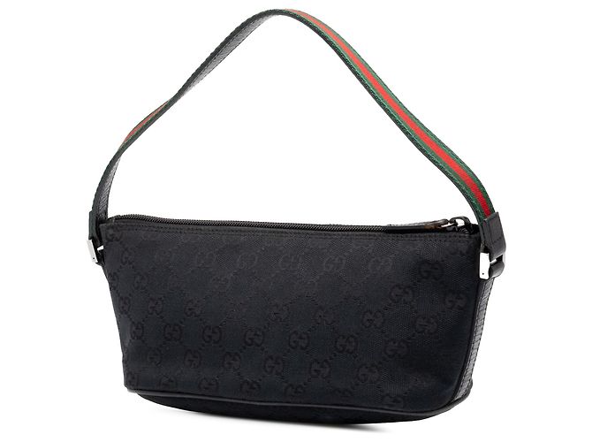 Gucci Black GG Canvas Web Boat - vista 2