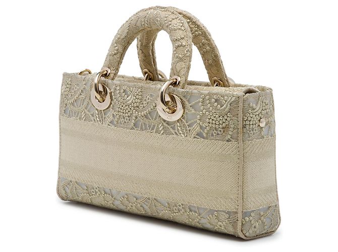 Dior Beige Medium Embroidered Lace 3D Macrame Lady D Joy - view 2