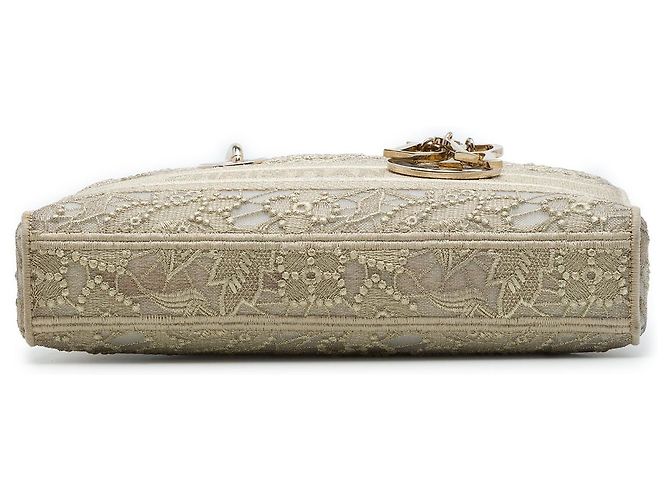 Dior Beige Medium Embroidered Lace 3D Macrame Lady D Joy - view 3