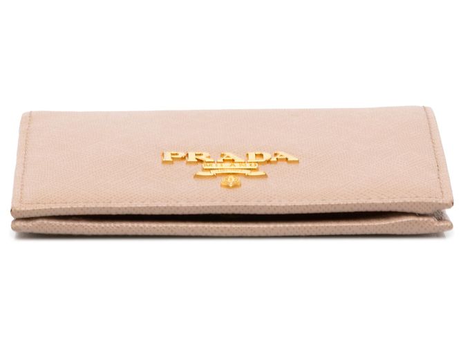 Carteira pequena bifold Prada em couro Saffiano marrom - vista 3