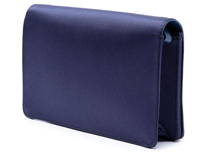 Borsa crossbody in raso blu con cristalli Miu Miu - vista 2