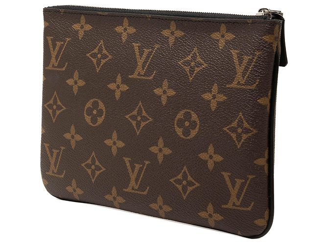 Louis Vuitton Brown Monogram Stripes Pochette Plate PM - vista 2