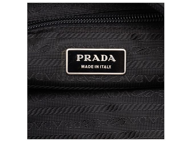 Prada Borsa a tracolla in Tessuto nera con tripla tasca e chiusura a zip - vista 5