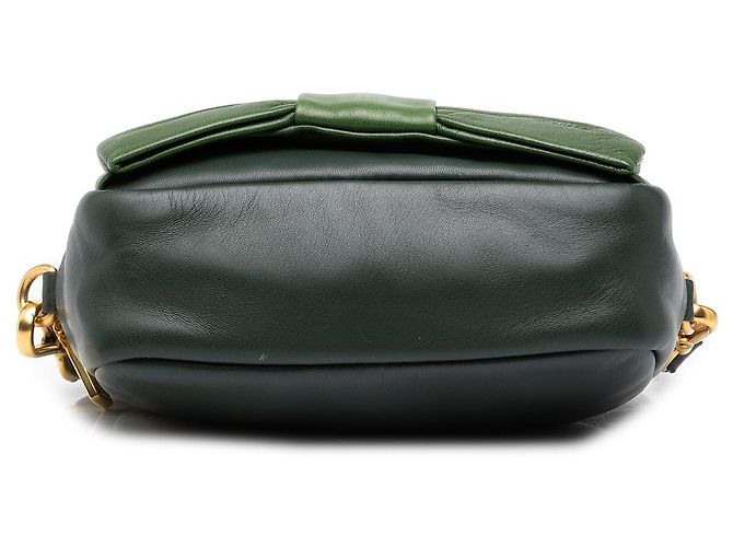 Bow Prada Green Bicolor Nappa Fiocco Clutch mit Riemen - Ansicht 3