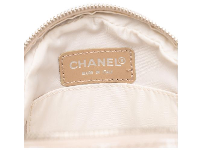 Pouch da polso rotondo in nylon Chanel Beige New Travel Line - vista 5