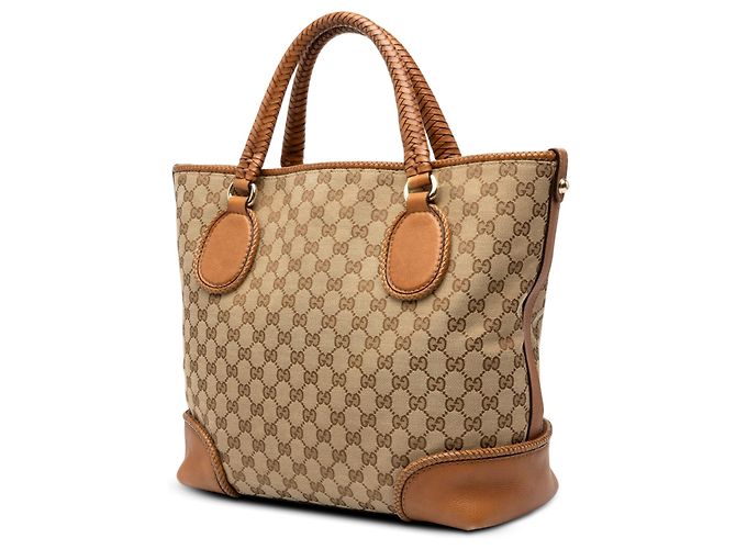 Borsa Tote Gucci Marrakech in tela GG beige - vista 2