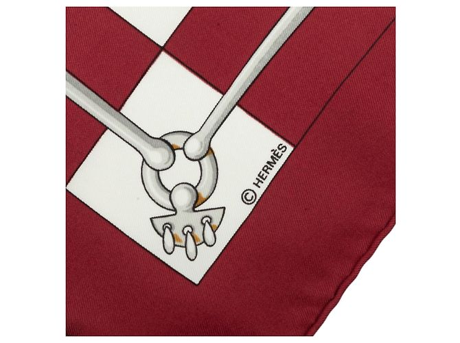 Foulard in seta Hermès Red Cliquetis 90 - vista 4