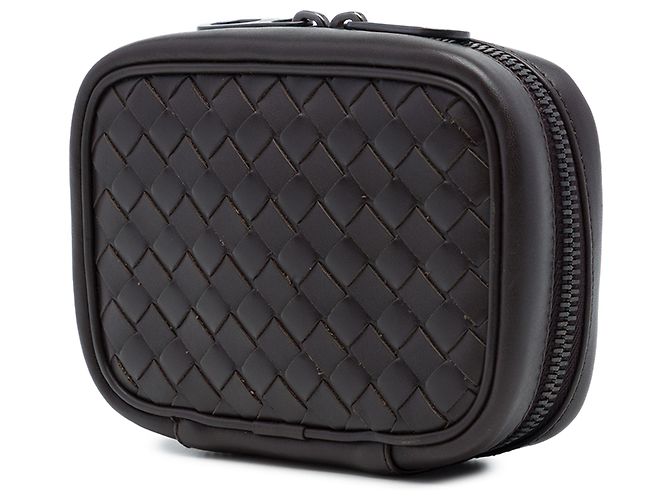 Custodia per gemelli Bottega Veneta in pelle di vitello Intrecciato marrone - vista 2